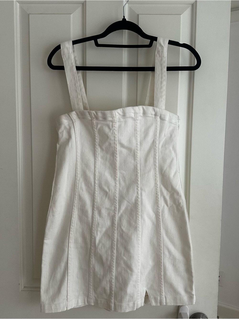 Show Me Your MuMu White Square-Neck Mini Dress with Side Slit - Picture 2 of 4